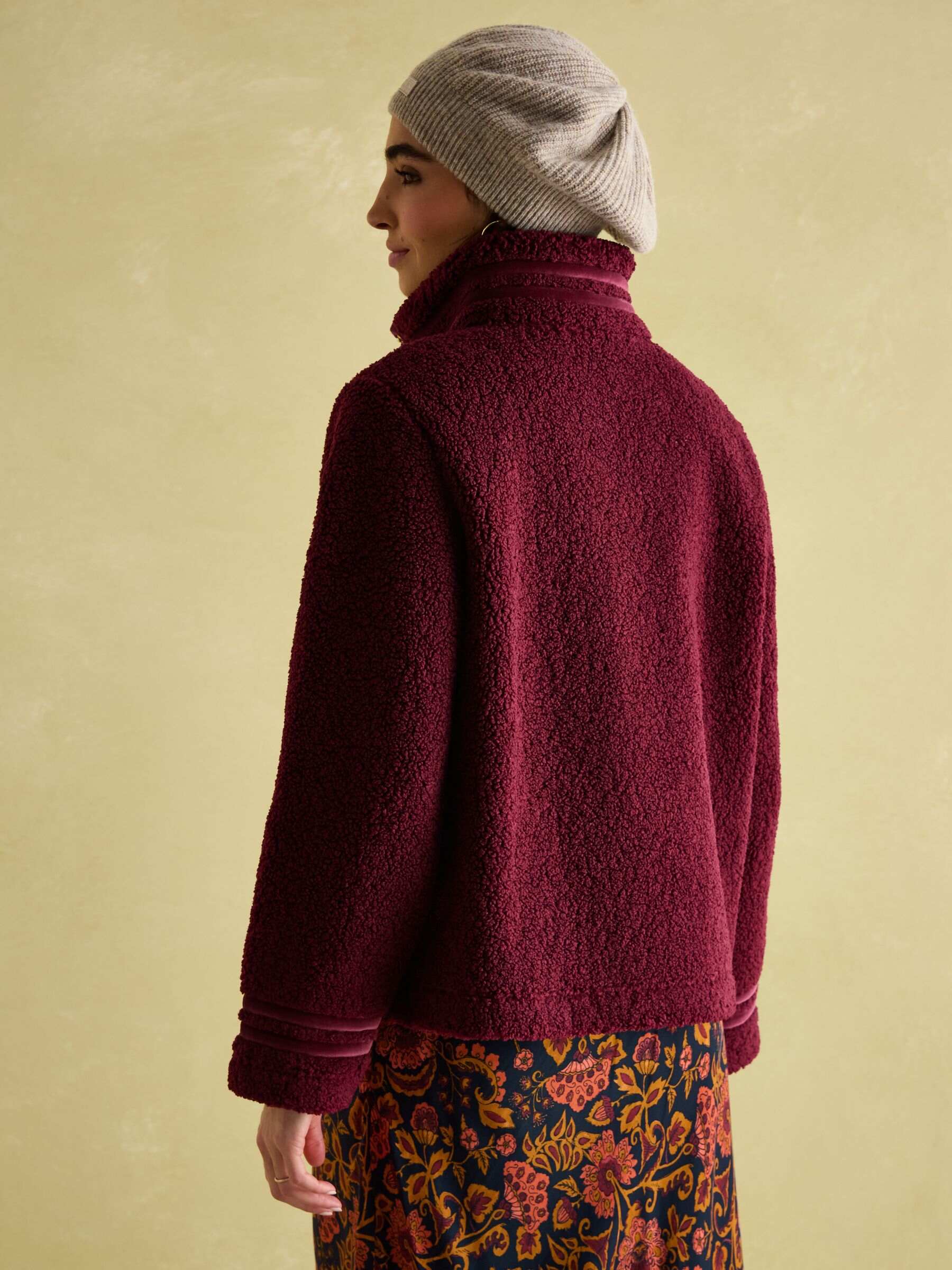 Fleur Red Fleece Jacket