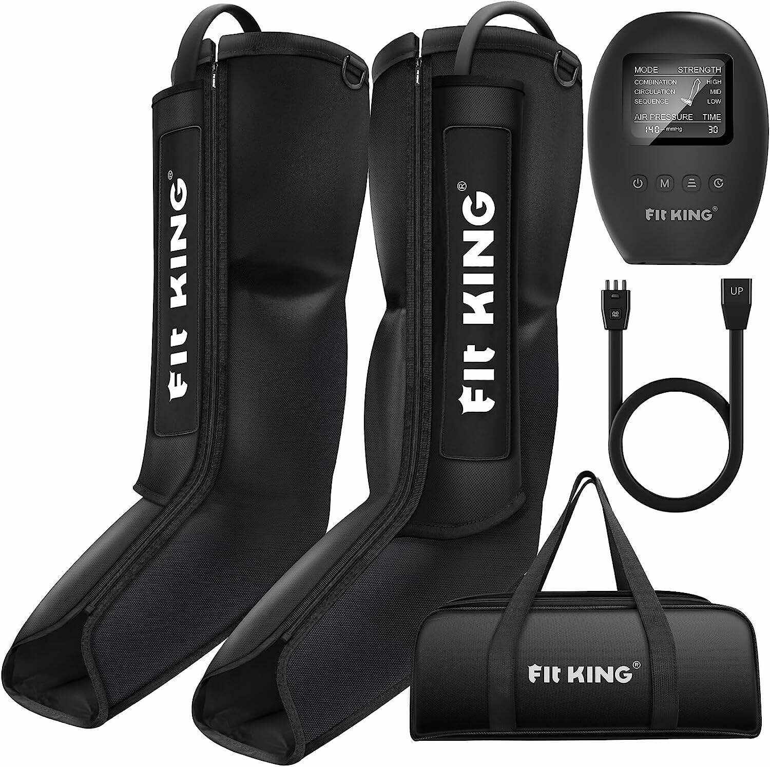 FIT KING Leg Compression Boots Massager for Foot and Calf Recovery, Upgraded Leg Massager for Blood Circulation, Muscle Relaxation, Relief Soreness and Pain, FSA-HSA Approved