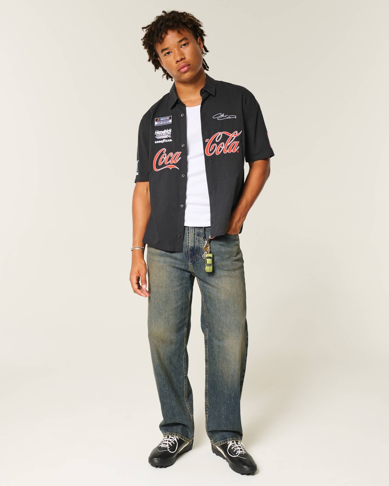 Railroad Stripe Baggy Painter Jeans