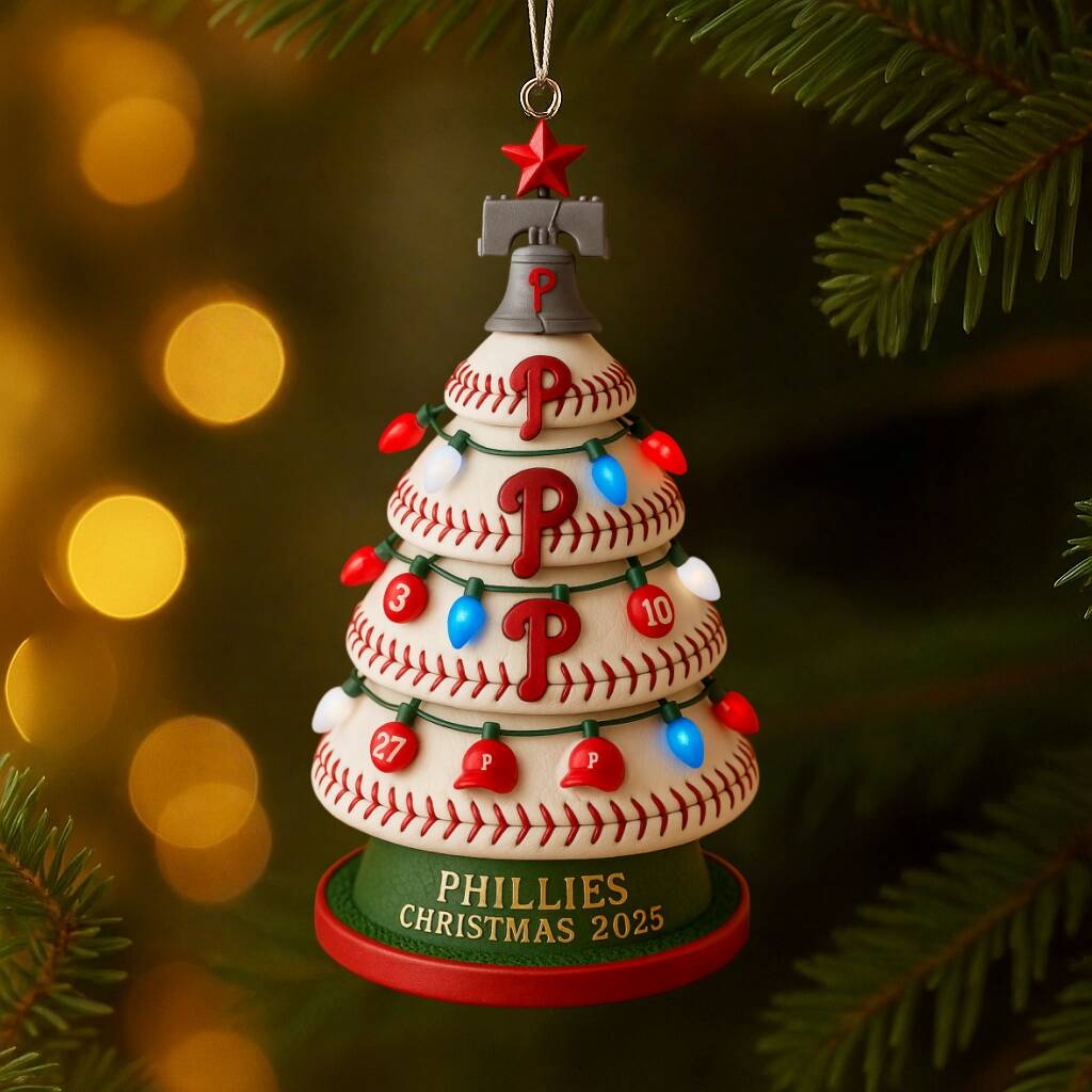 Phillies Christmas Tree Ornament 2025