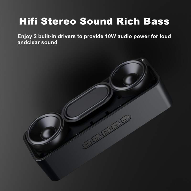 [10W Wireless Speaker] 10W Portable Wireless Speaker | 1200mAh Battery, 10 Hours Playtime, FM Radio, TWS, Hands-Free Calling, USB/TF/AUX Compatible | Suitable for Home, Car, Outdoor Camping - Perfect Gift for Thanksgiving and Christmas