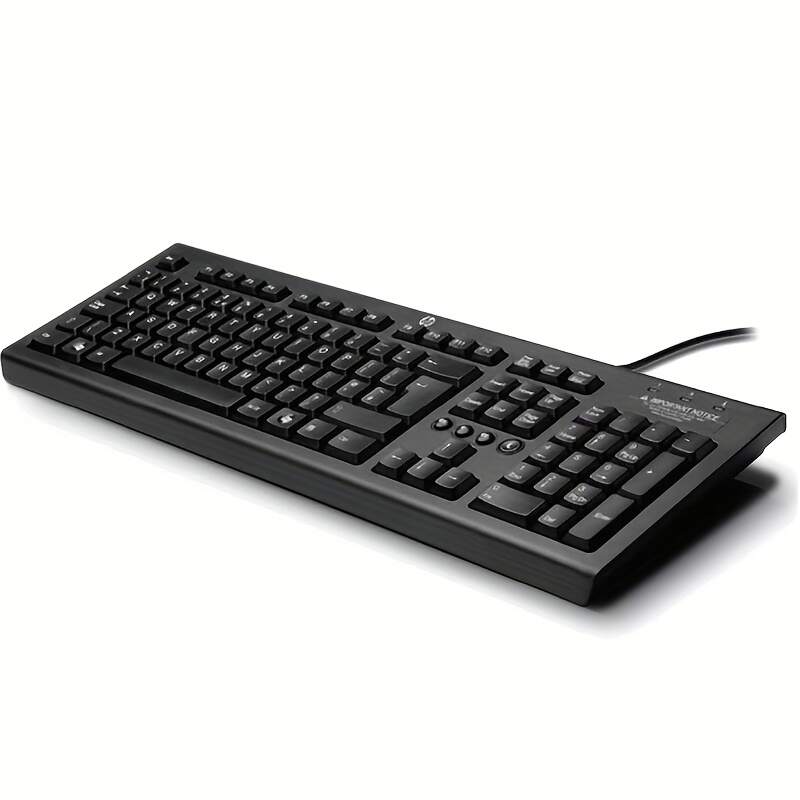 [Classic Wired Keyboard] Ergonomic 104-Key Wired USB Keyboard for Windows PC Laptop | Classic Black Design with Numeric Keypad, Media Keys & Hotkeys, USB-Powered (No Batteries Needed), Computer Accessory