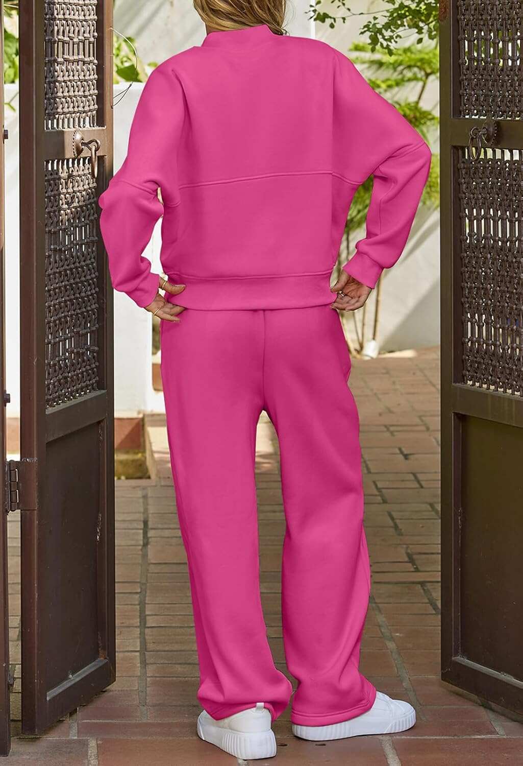 Spring Sale🔥Women's Fall 2 Piece Sweatsuits Set Long Sleeve Zip Up Sweatshirt Wide Leg Sweatpants Lounge Sets