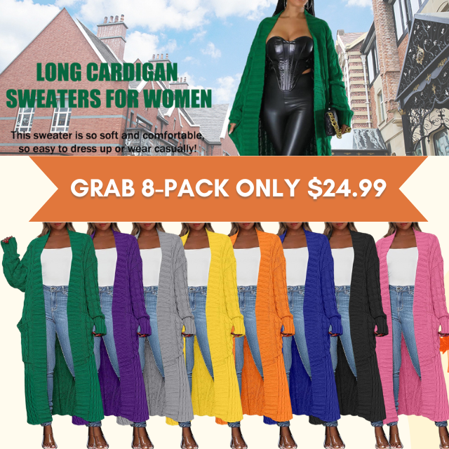 🔥 Last Day For Clearance !-Women's Long Cardigan 2026 Oversized Coat Long Sleeve Open Cardigan Knitted Extra