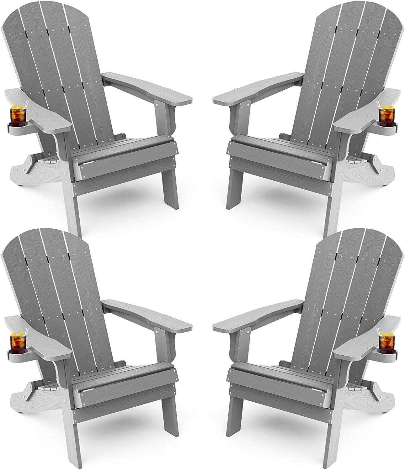 Adirondack Chair ,Patio Chairs 5 Steps Easy Installation,Widely Used in Outdoor, Fire Pit, Deck, Outside, Garden, Campfire Chairs