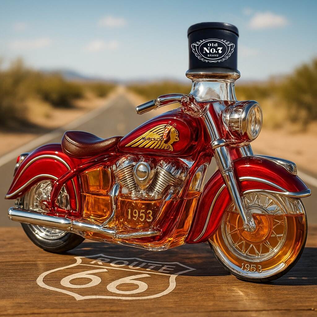 1953 Indian Chief Motorcycle Whiskey Bottle