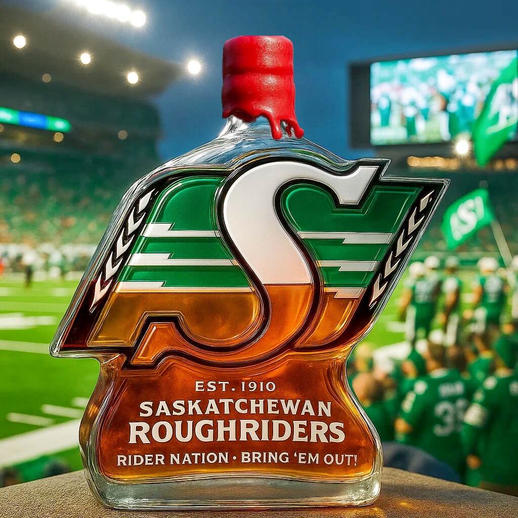 Saskatchewan Roughriders Limited Edition Whiskey Bottle