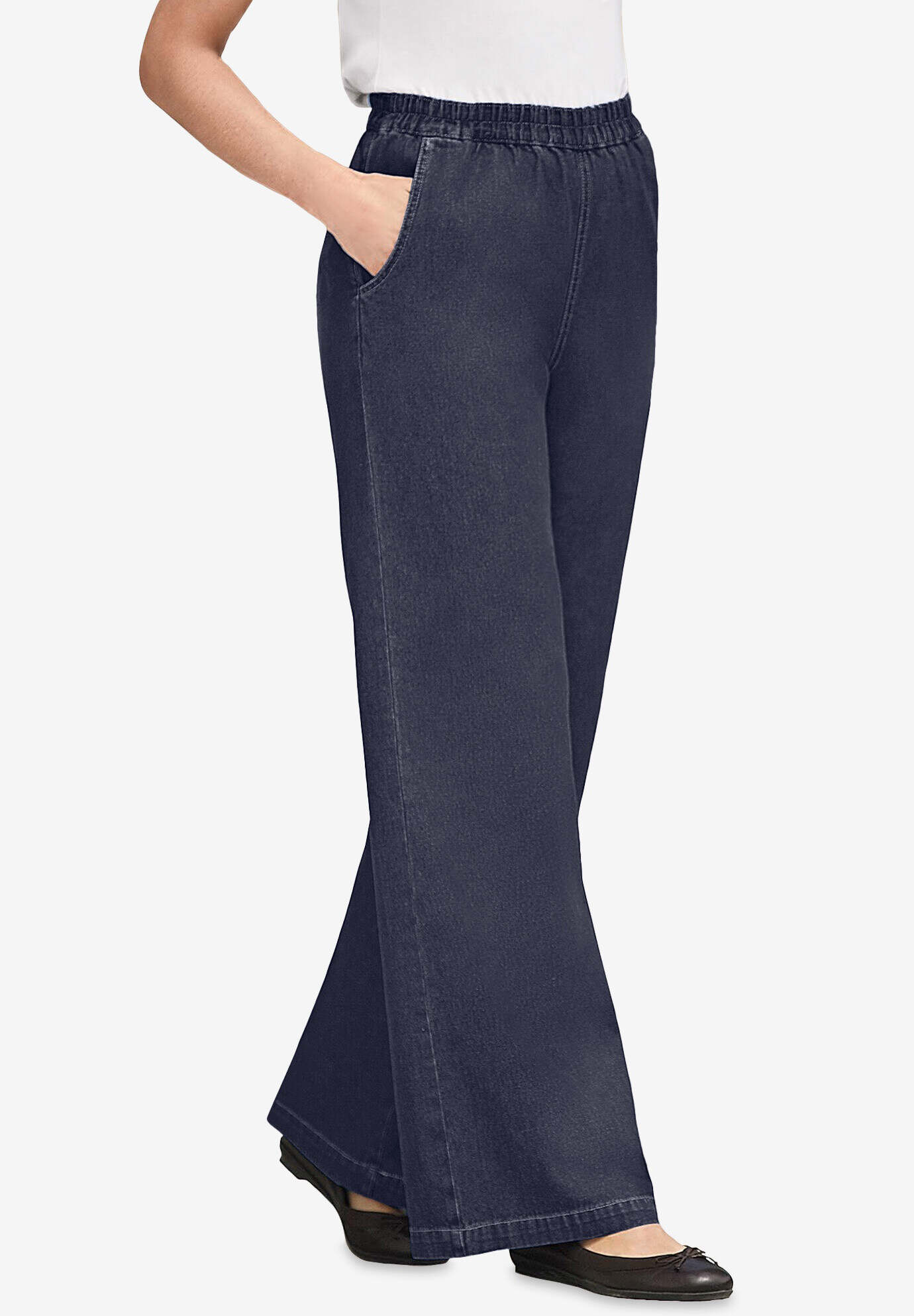 Perfect Elastic Waist Wide-Leg Jean