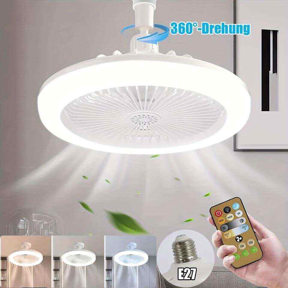 Fan Lamp E27 Screw Connection Fan Bedroom Lamp Household Stepless Integrated Fan Lamp