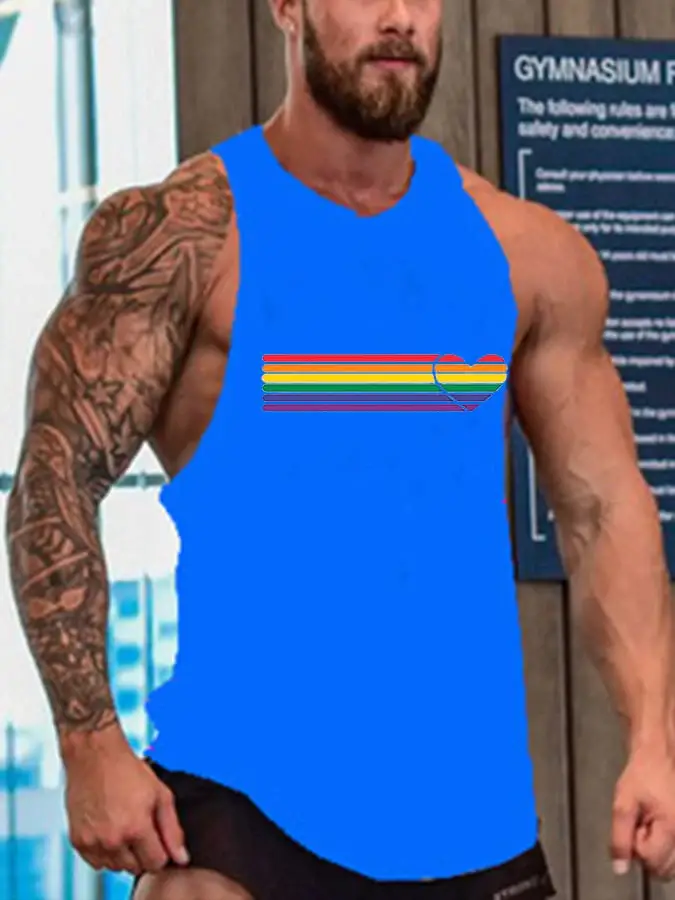 Men's LGBTQ Pride Rainbow Love Printed Vest