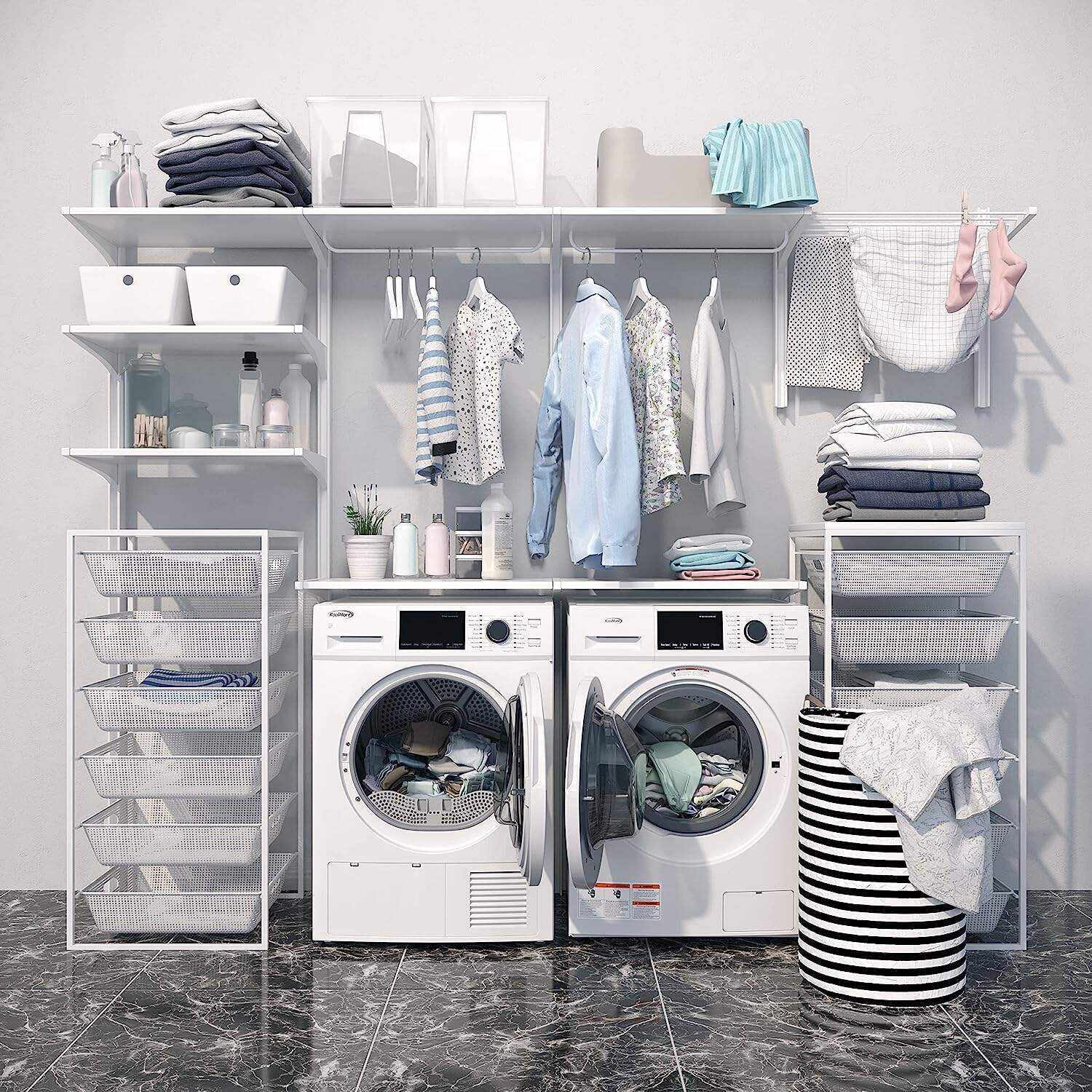 Front Load Machine, 2.7 Cu. Ft, Space Saving Unit with 20-Minute Quick, 12 Washing Cycles, Quiet Inverter Motor [120V], Medium (24