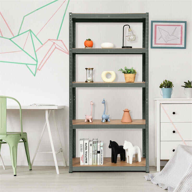 72 Inch 5-Shelf Steel Garage Storage Rack Display Stand with Adjustable Shelves