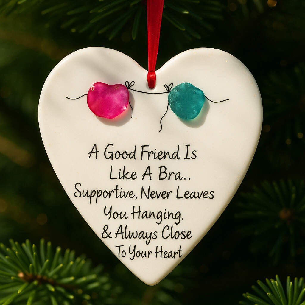 Funny Bra Seaglass Friendship Ornament – Bestie Gift