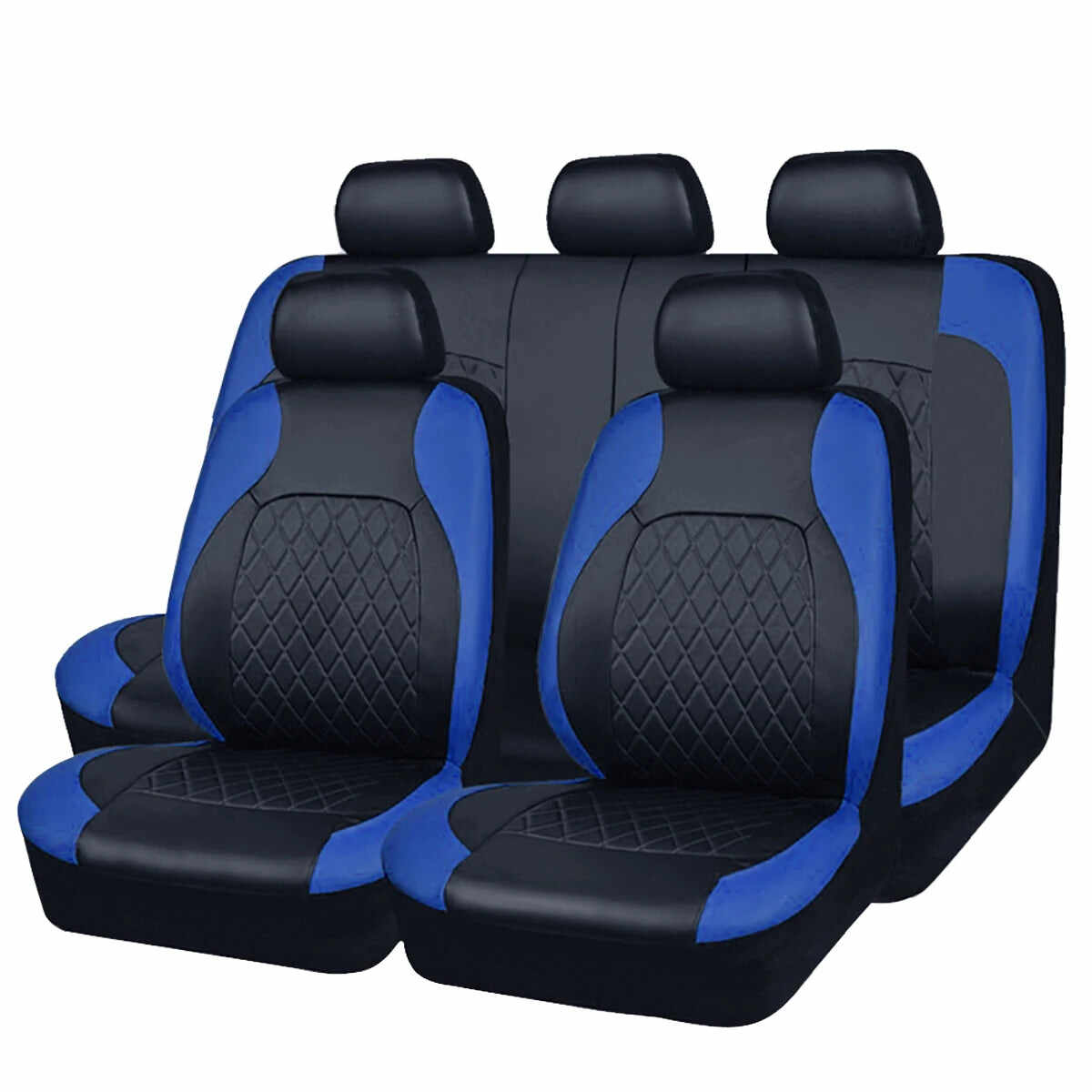 All-Season PU Leather Universal Seat Covers - 5-Seat Set