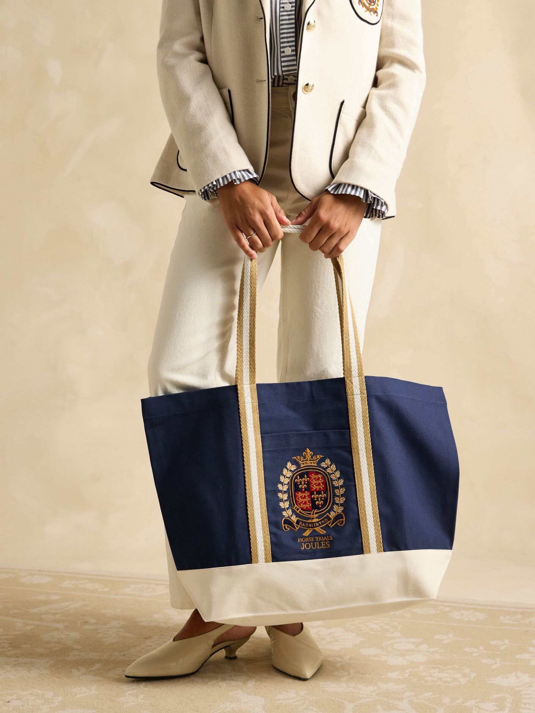 Official Badminton Navy Embroidered Canvas Tote Bag