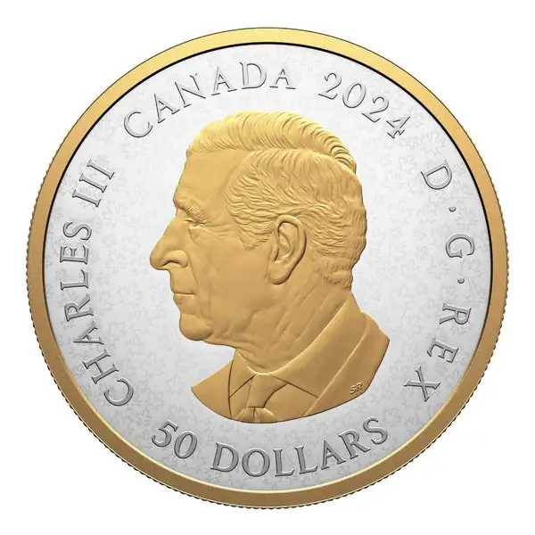 Heraldic Landscape Birds of Canada 5 Oz Silver Coin $50 Canada 2024