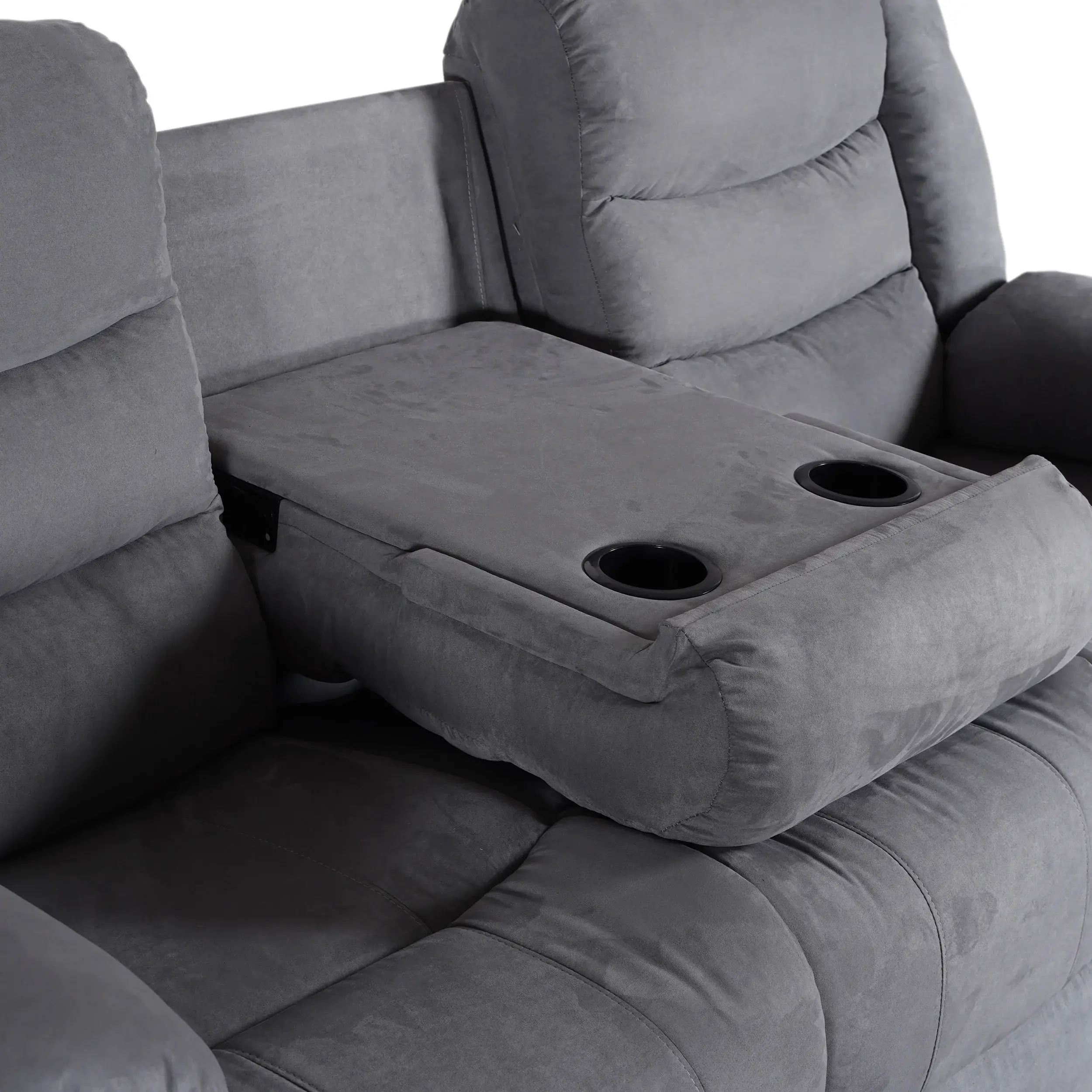 Modern 3-Piece Manual Reclining Living Room Sofa Set with Dropdown Table and Console