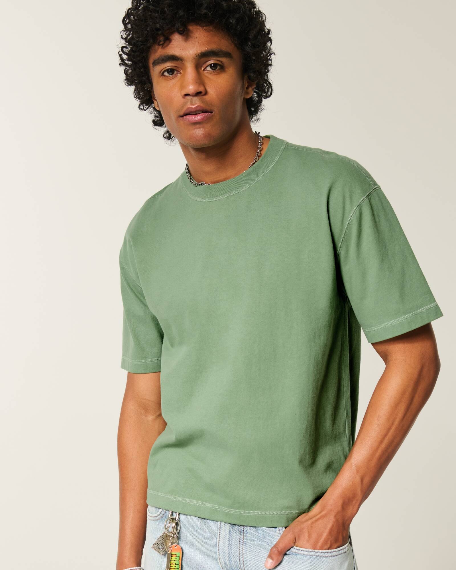 Boxy Heavyweight Crop Crew T-Shirt