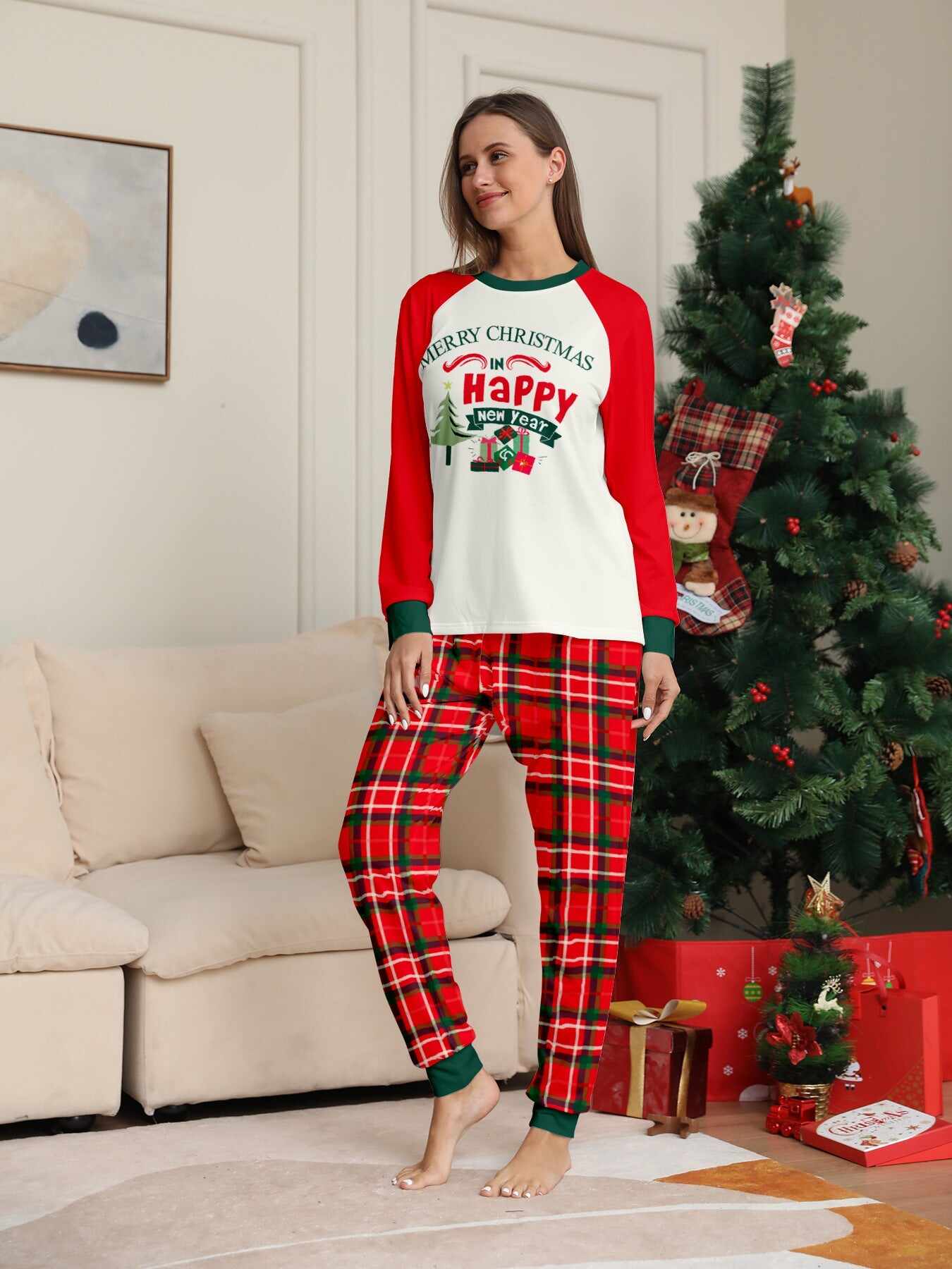 Christmas Tree Printed Family Matching Christmas Pajamas Sets