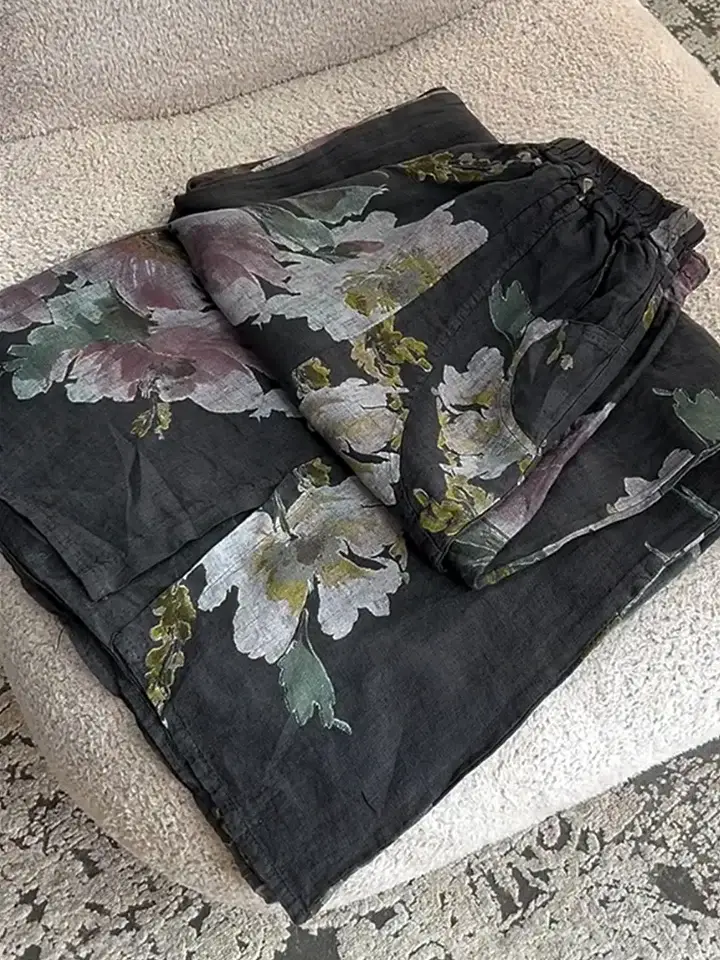 🔥Summer Arrivals🌟Women's Vintage Floral Print Casual Cotton and Linen Pants