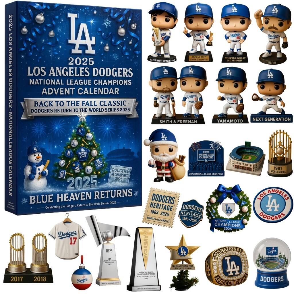 2025 Los Angeles Dodgers National League Champions Advent Calendar
