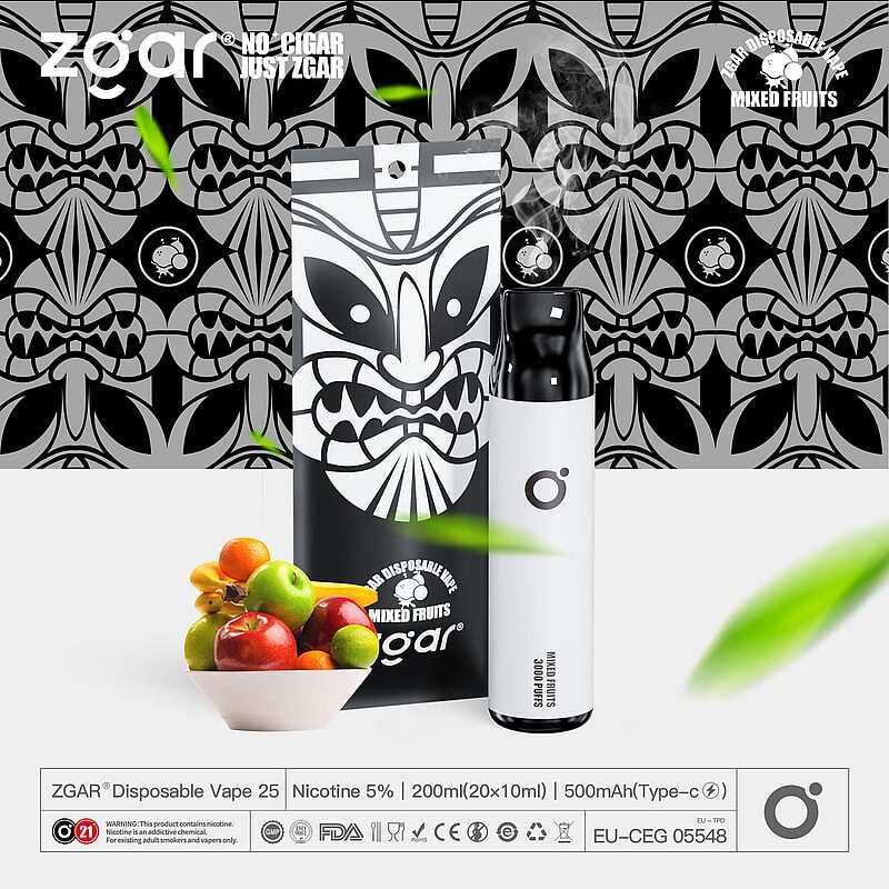 ZGAR ZG25 3000 Puffs  5% Nicotine Rechargeable Disposable Pod