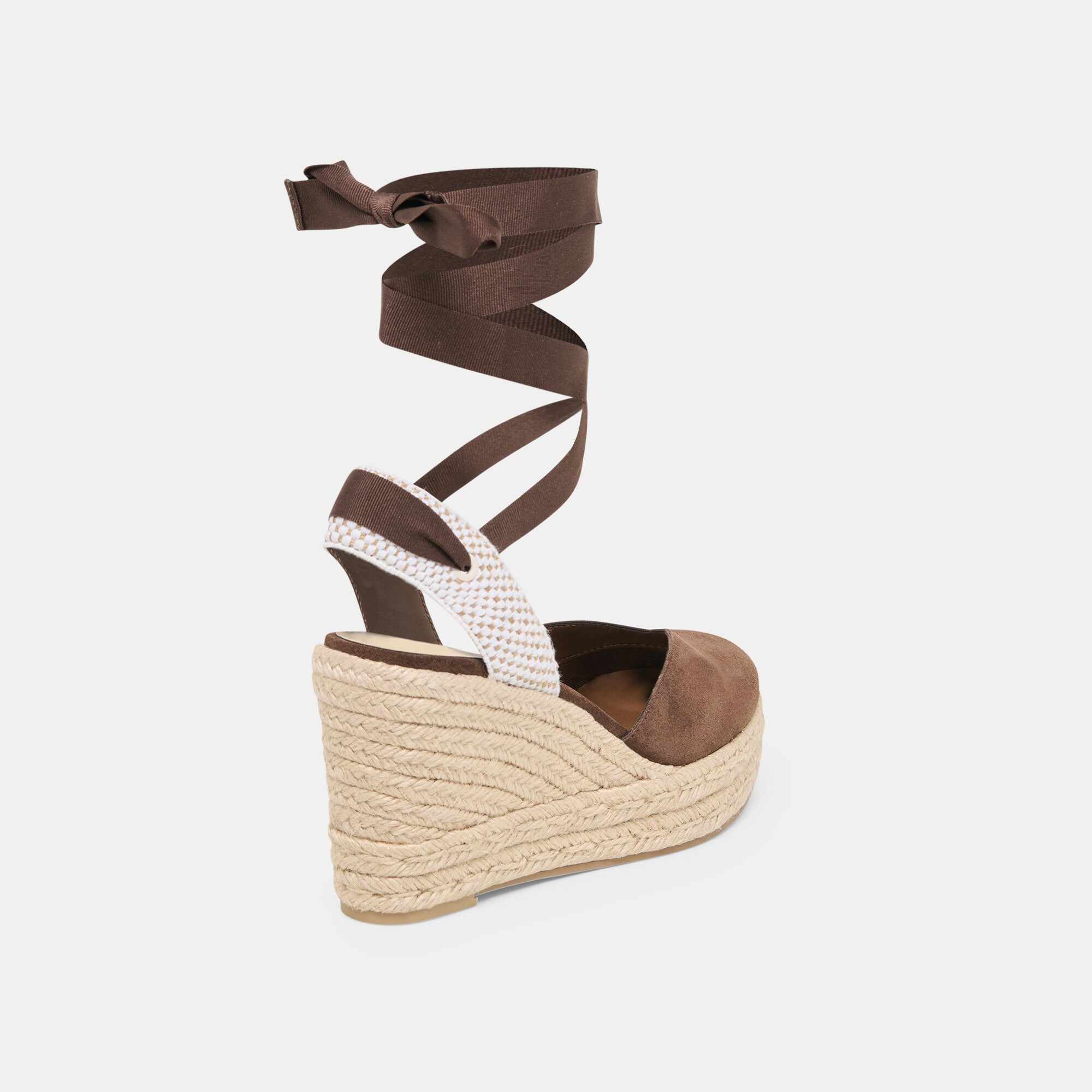 NOURA WEDGES DK BROWN SUEDE