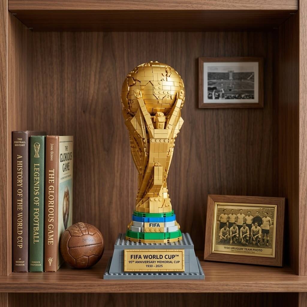 FIFA World Cup 95th Anniversary Building Blocks Set - Collectible Trophy Model