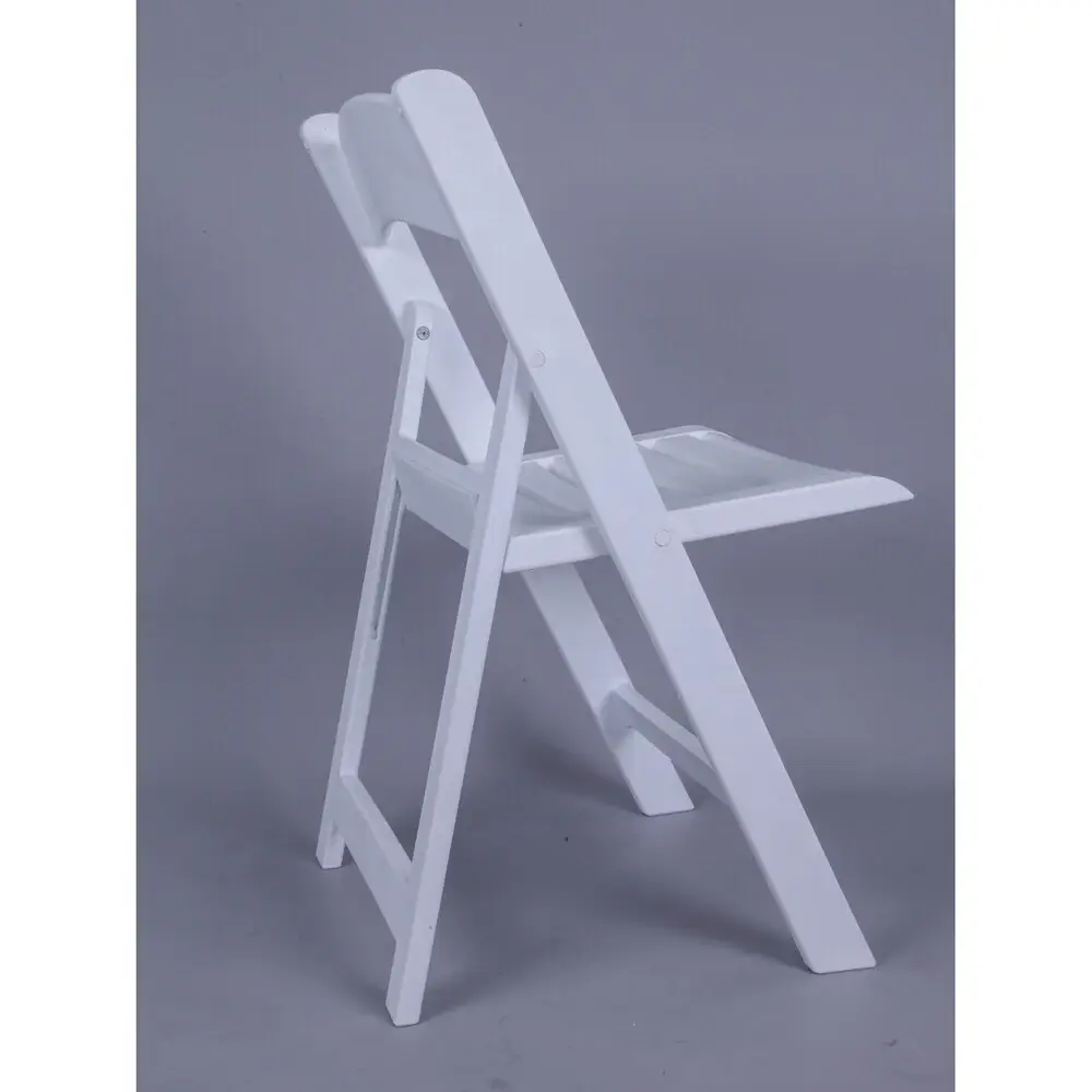 Nexus Resin Folding Chair with Slatted Seat- White
