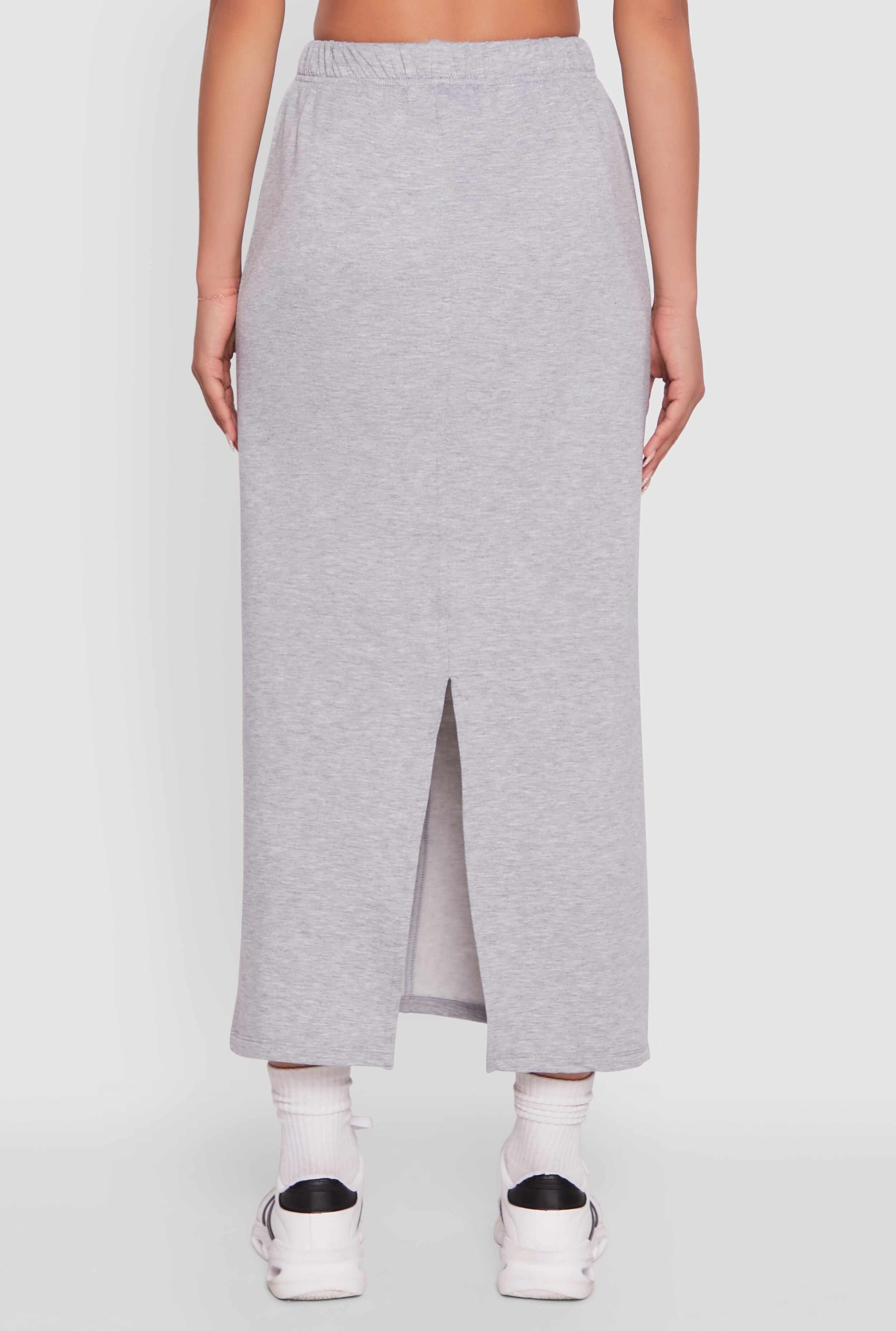 Fleece Maxi Skirt with Toggle Drawstring