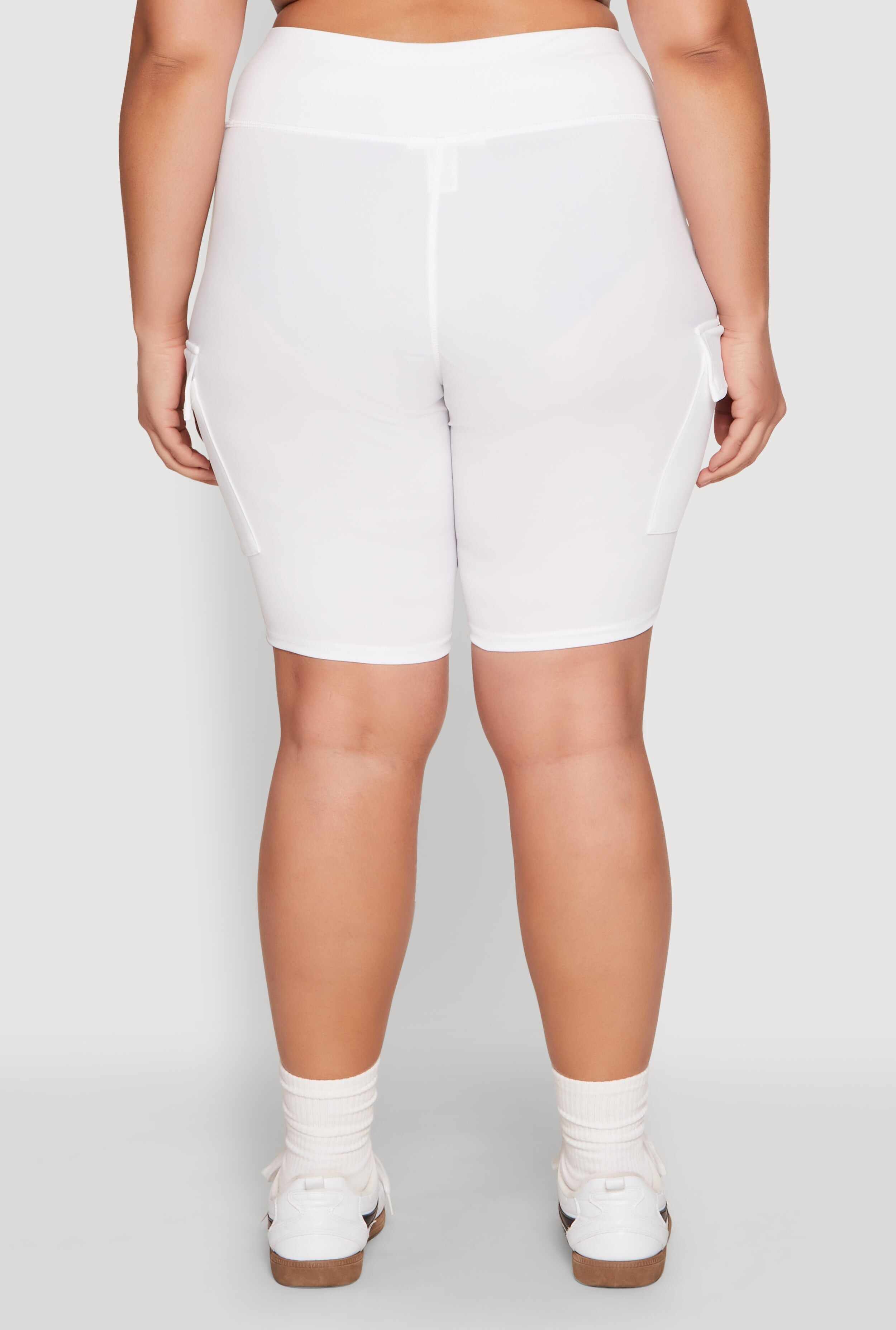 Plus Size Spandex Cargo Biker Shorts