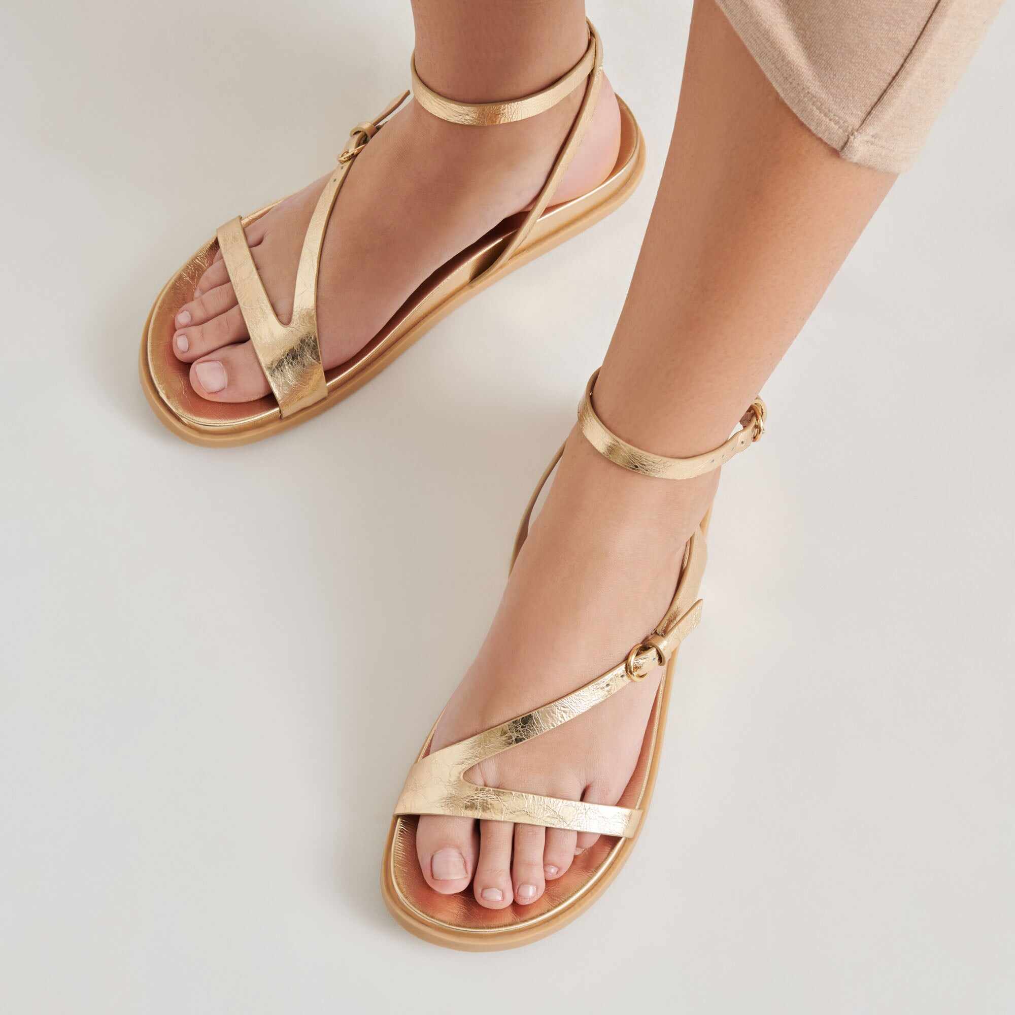 DARLIS SANDALS GOLD DISTRESSED LEATHER