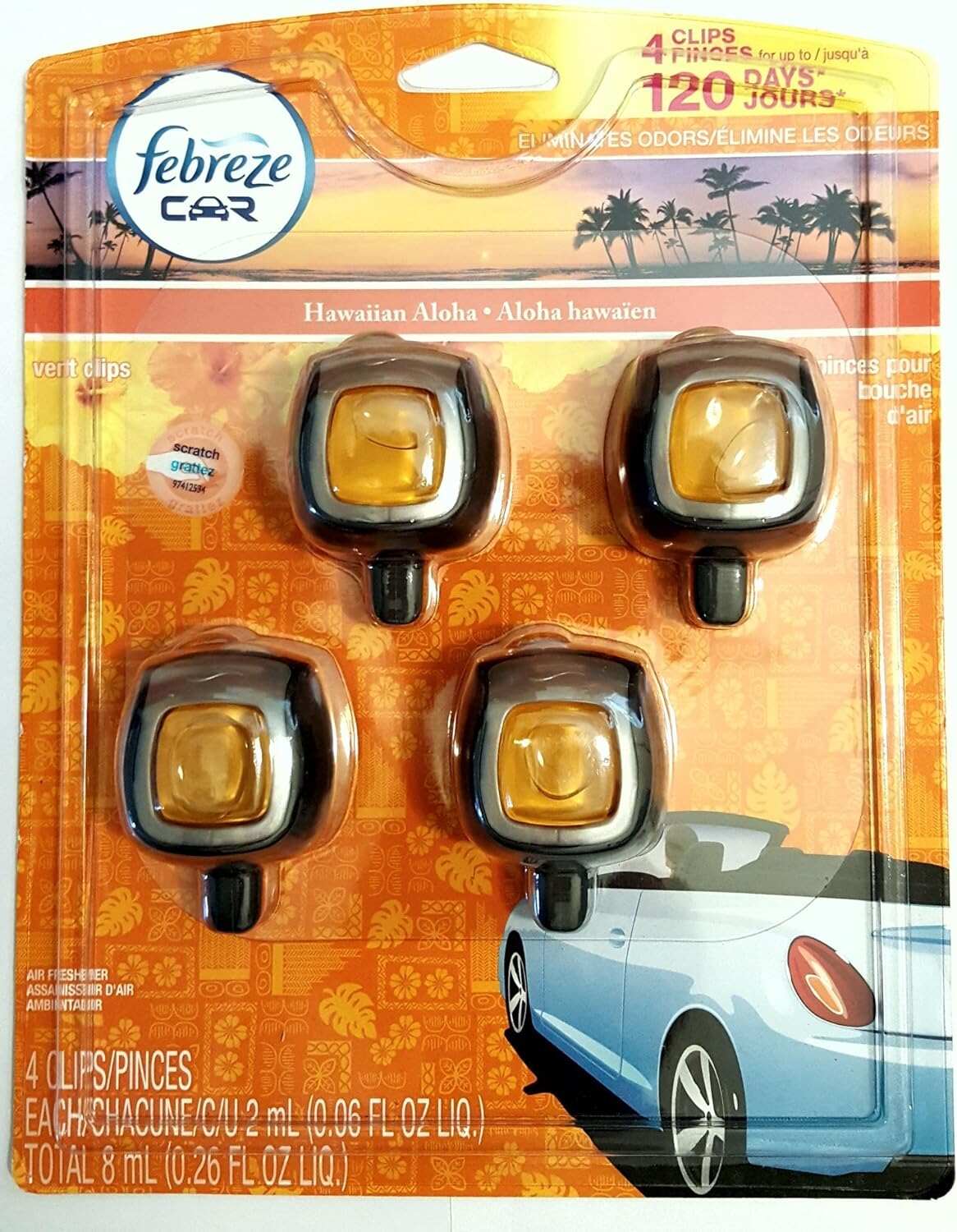Febreze Car Air Fresheners, New Car Scent, Odor Eliminator for Strong Odors Car Vent Clips (2 Count)