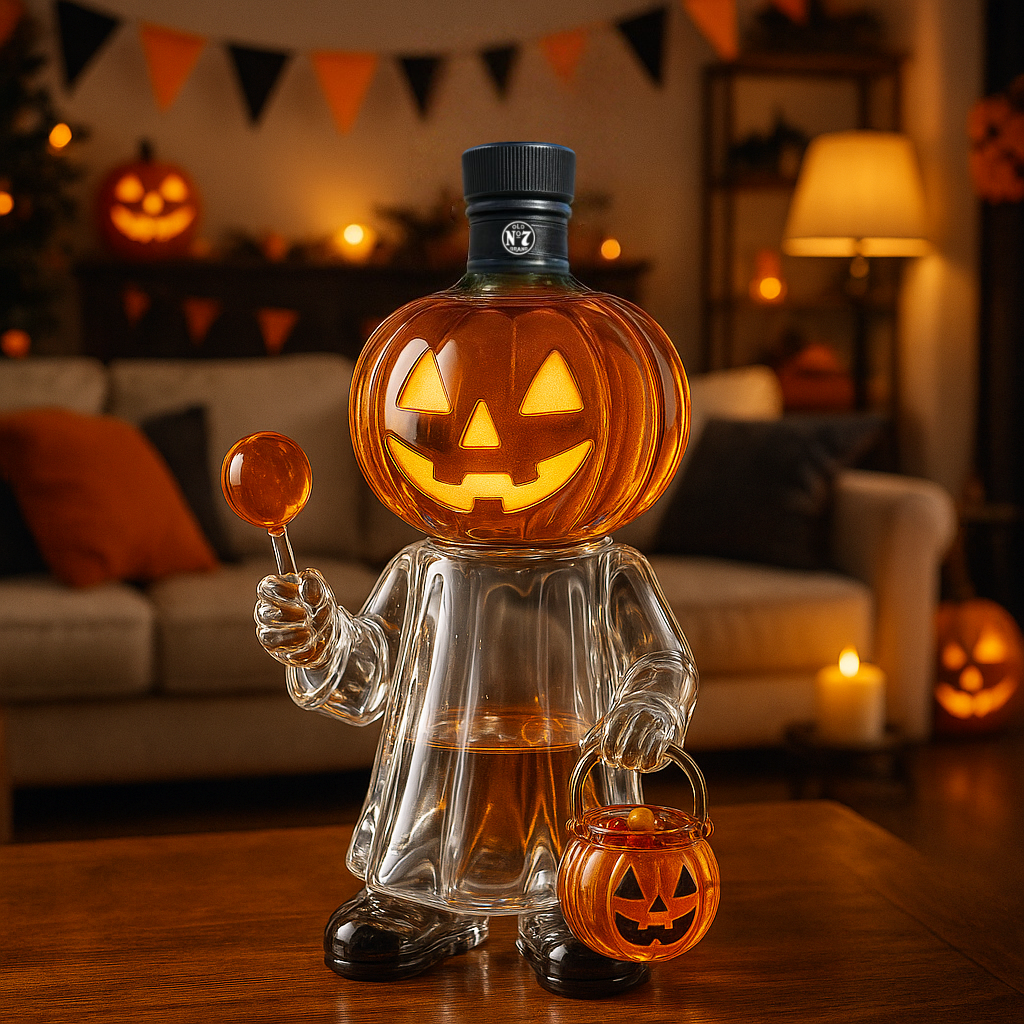 Jack-O’-Lantern Ghost  Whiskey Bottle