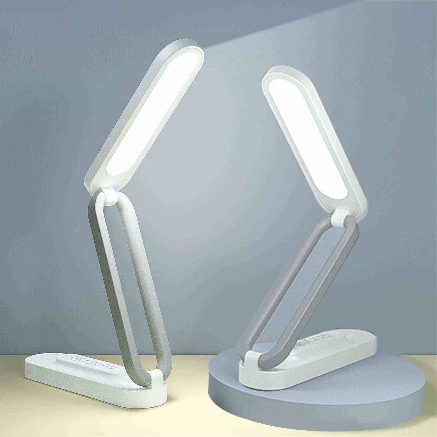 LED Desk Lamp for Office Home & Battery Operated Lamp Rechargeable Lamp Foldable & Portable Light, LED Desk Light Strip, 3 Brightness Dimmable Small Desk Lamp Wireless Reading Lamp
