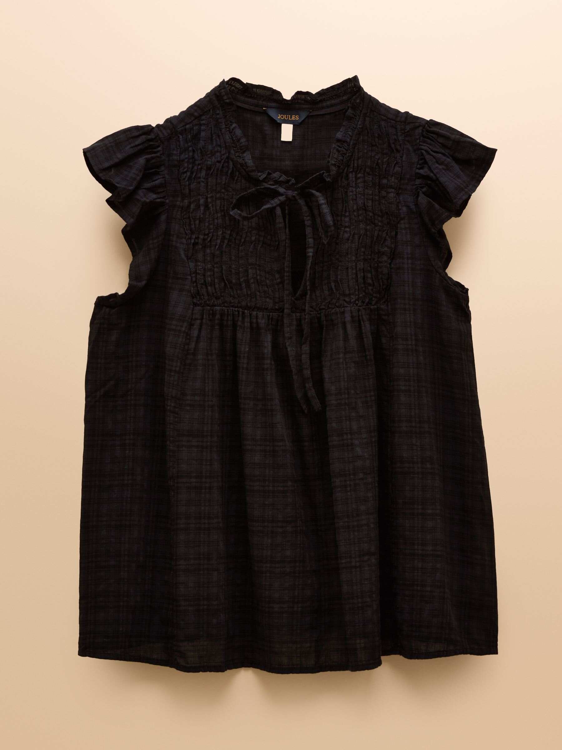 Nolan Black Sleeveless Smocked Blouse