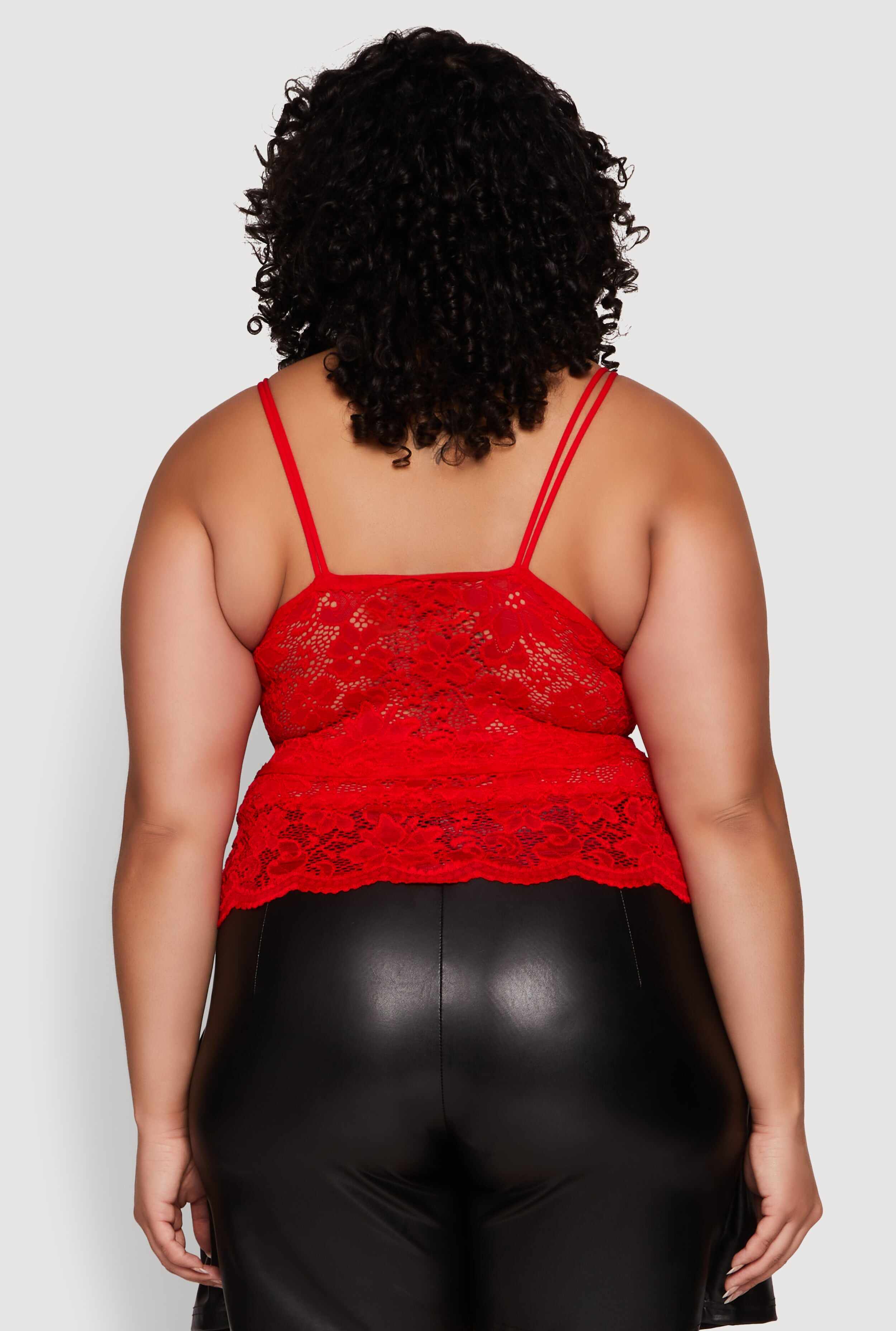 Plus Size Floral Lace Scoop Neck Cami