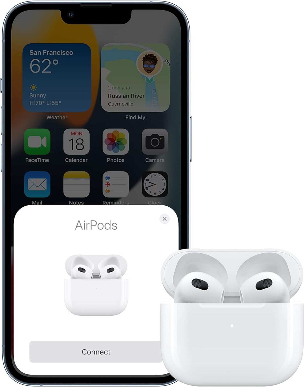 AirPods (3rd Generation) Wireless Ear Buds, Bluetooth Headphones, Personalized Spatial Audio, Sweat and Water Resistant, Lightning Charging Case Included, Up to 30 Hours of Battery Life