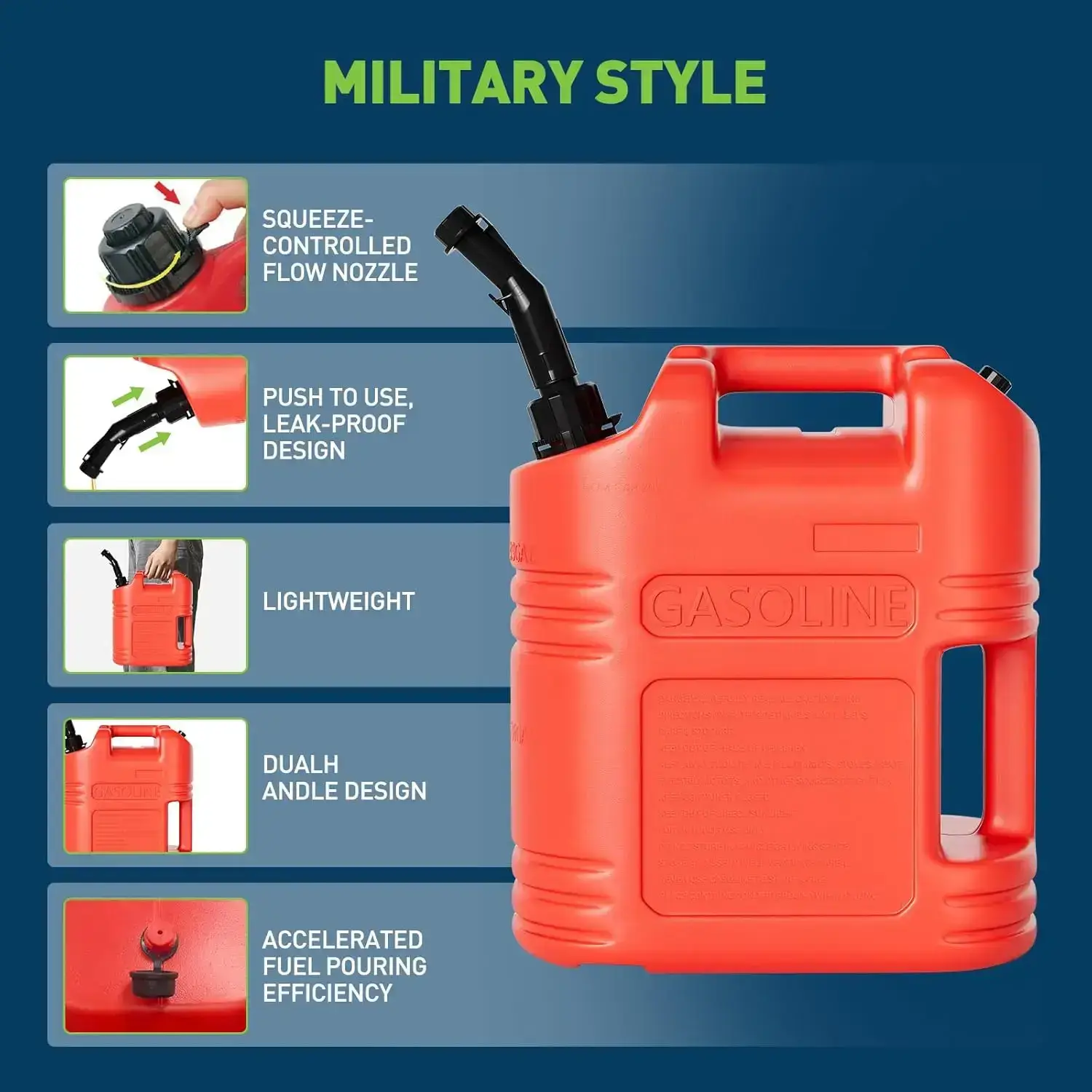 15 Gallon Portable Fuel Caddy with LE Pump & 10ft Hose for Gasoline Diesel Storage on Wheels for Cars Lawn Mowers ATVs Boats Red Yellow Gray Options - Convenience