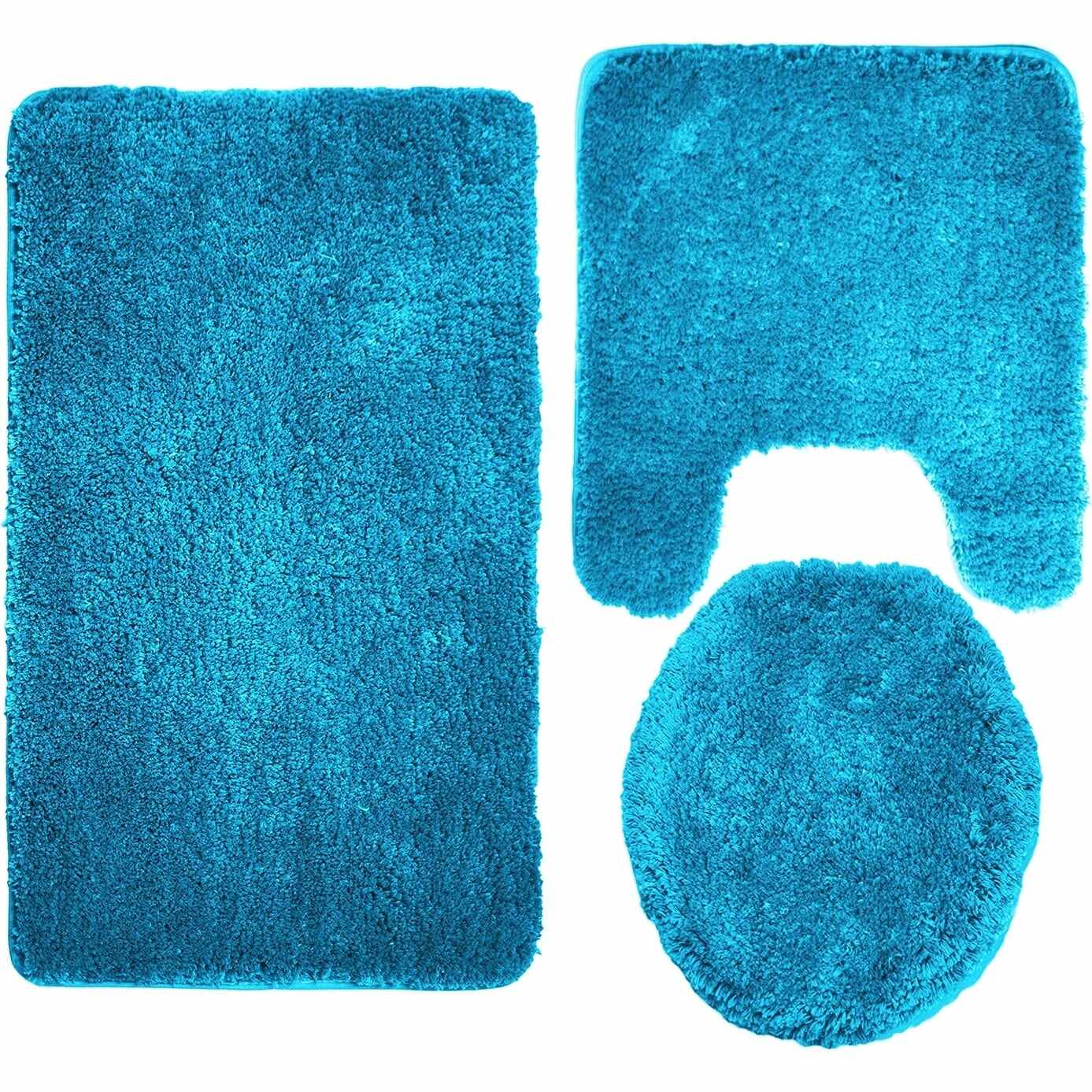 Queen Mary 3 Piece Bathroom Rug Set, Luxury Soft Plush Bath Mat, Contour Rug, Lid Cover, Non-Slip