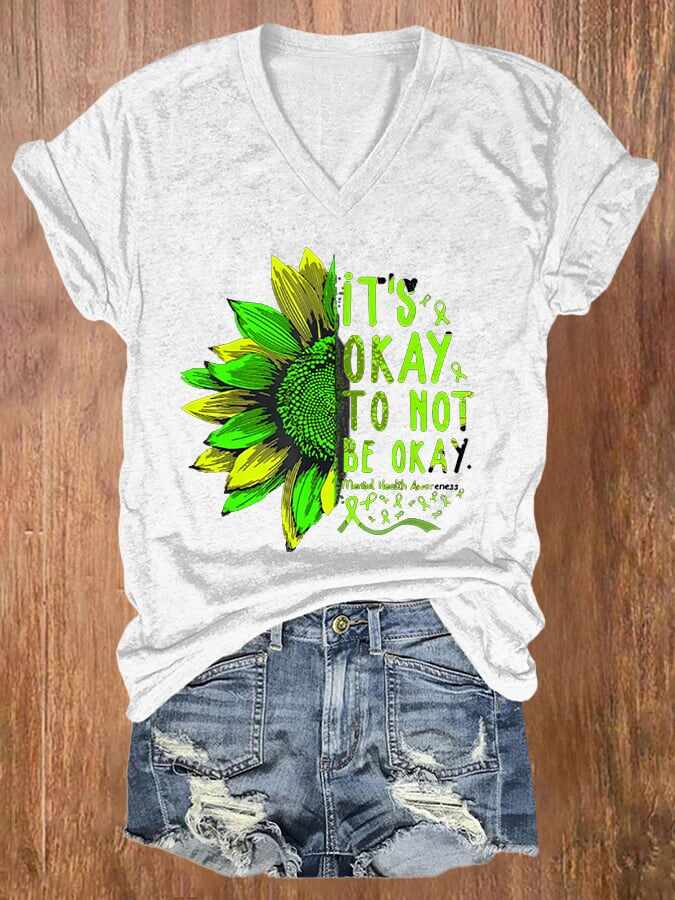 ?BUY 3 GET 10% OFF?Women's It's Okay To Not Be Okay Print Casual T-Shirt