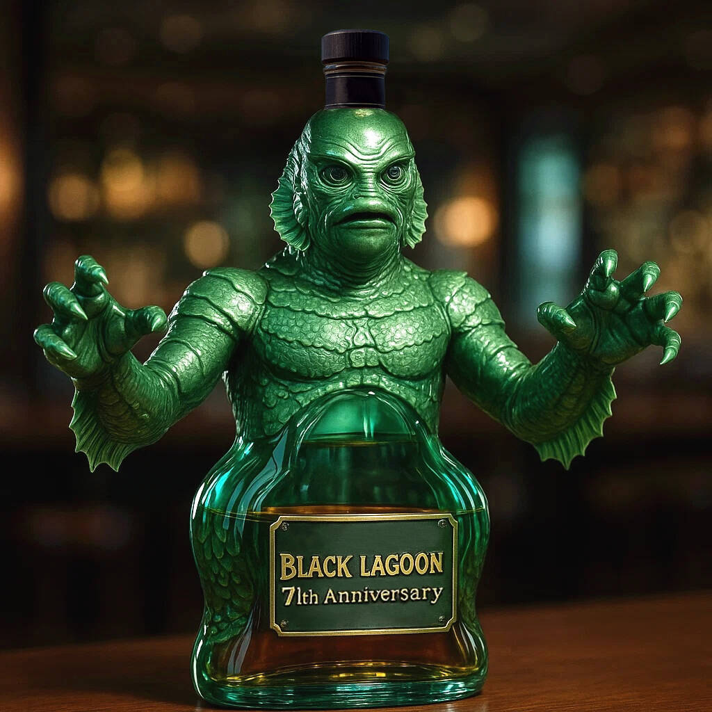 Creature from the Black Lagoon 71st Anniversary Whisky Bottle