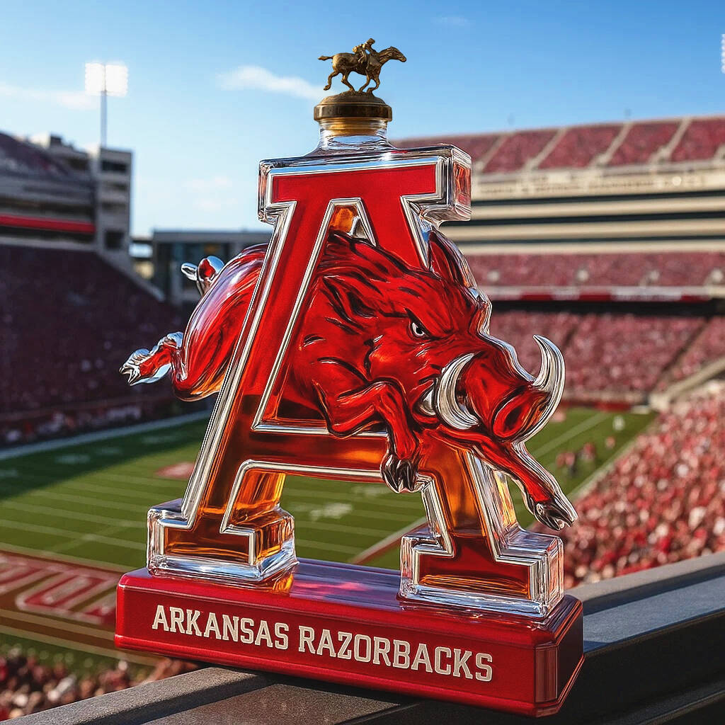 Arkansas Razorbacks Whiskey Bottle