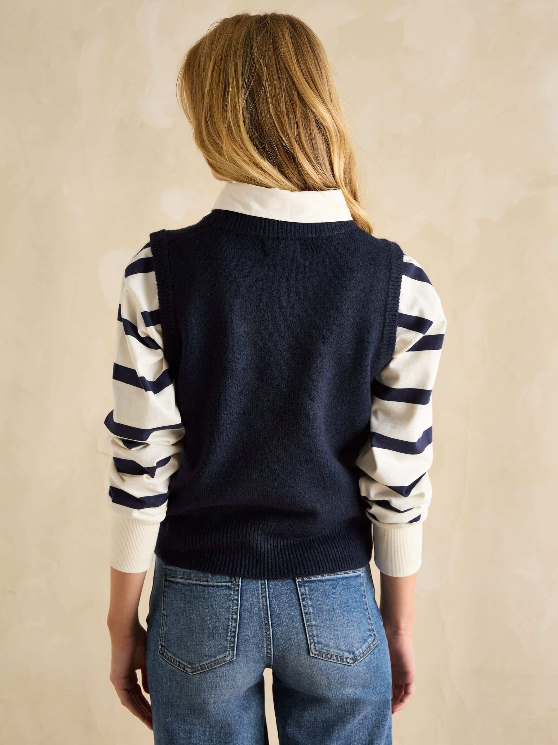 Holly Navy Blue Knitted Vest