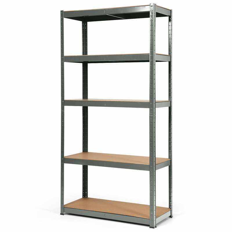 72 Inch 5-Shelf Steel Garage Storage Rack Display Stand with Adjustable Shelves