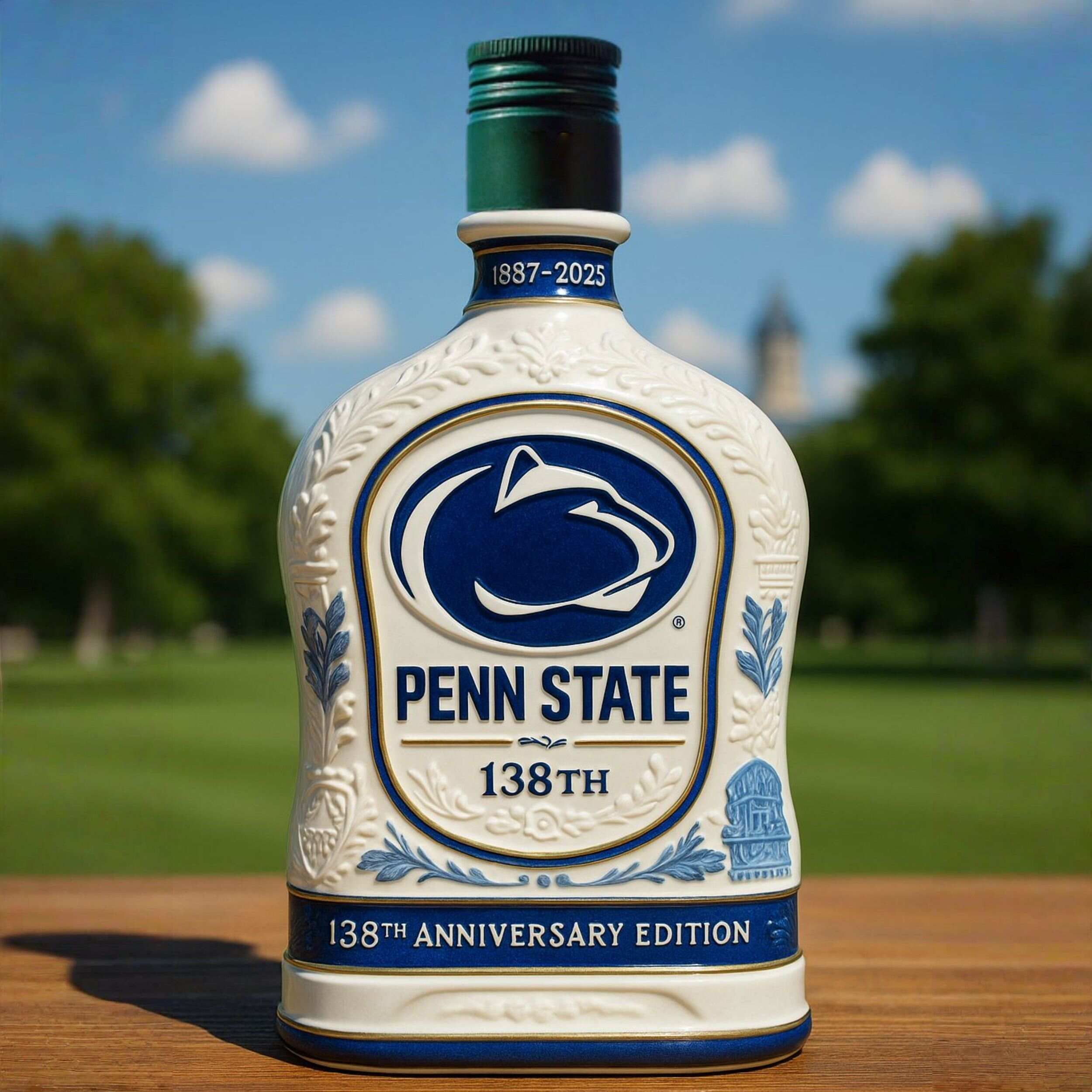 Penn State Nittany Lions 138th Anniversary Whiskey Bottle
