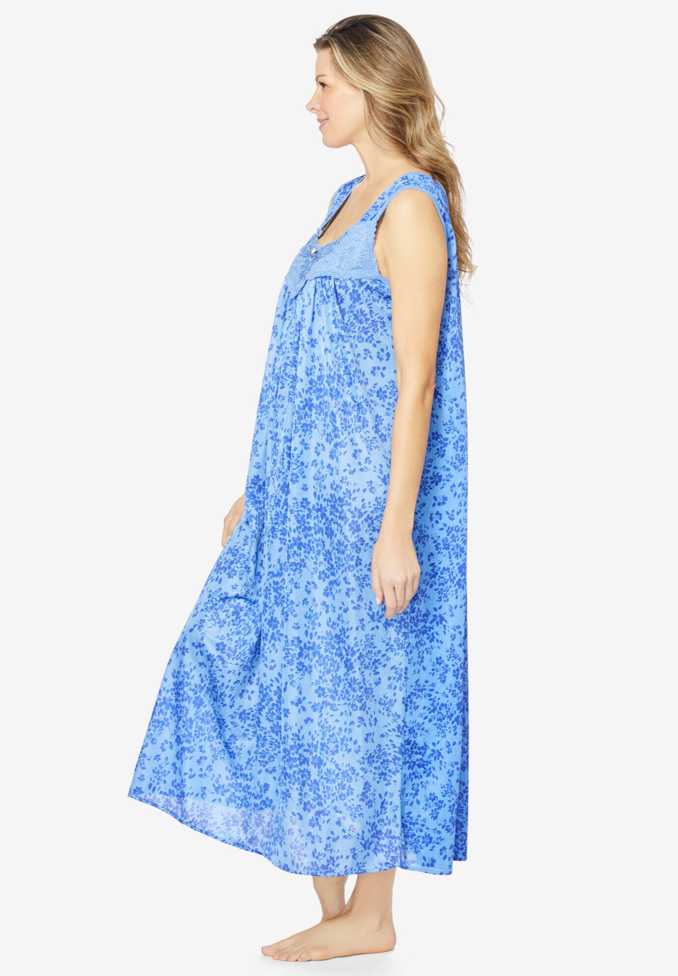 Long Tricot Knit Nightgown