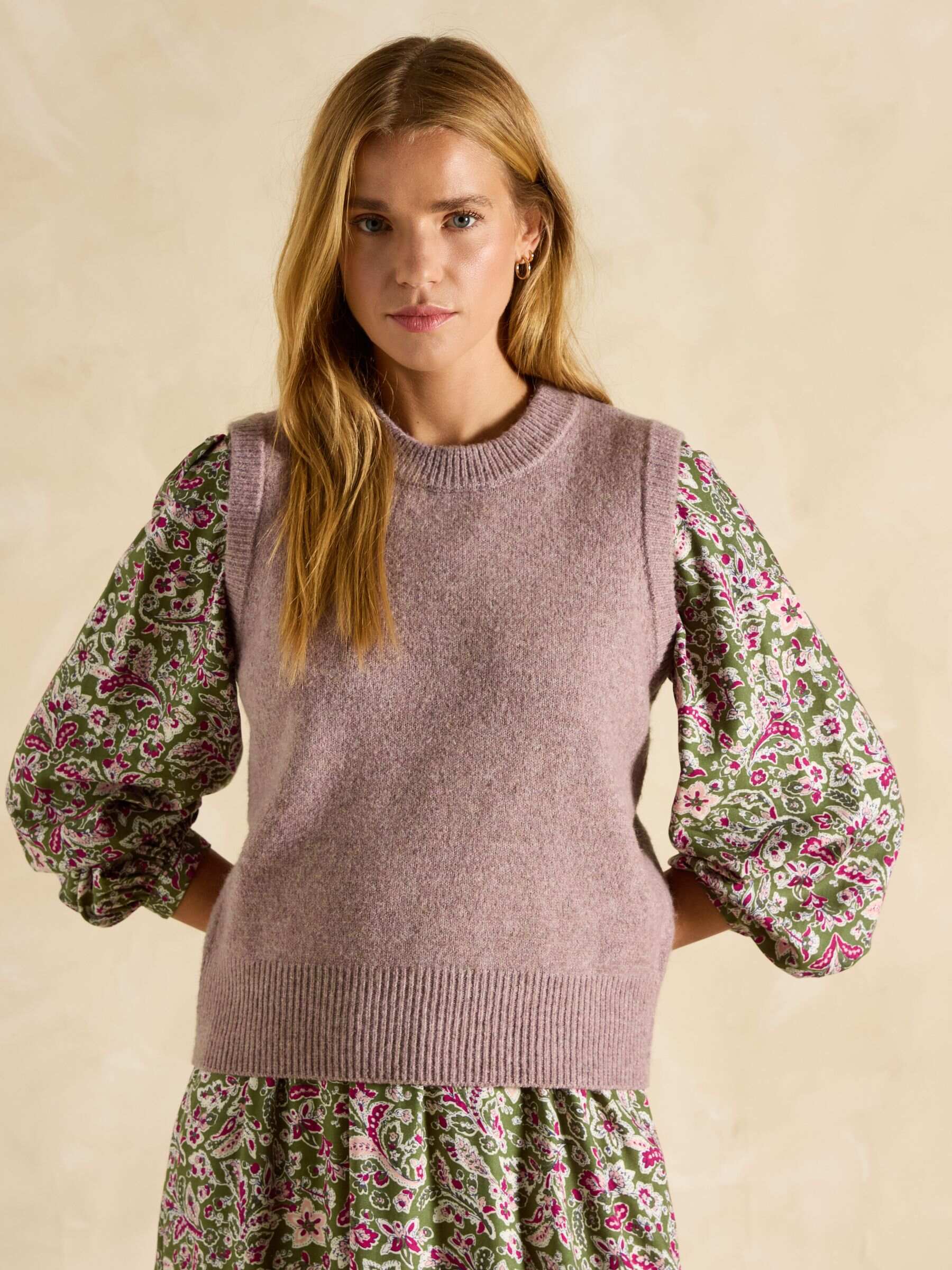 Holly Dusky Pink Knitted Vest