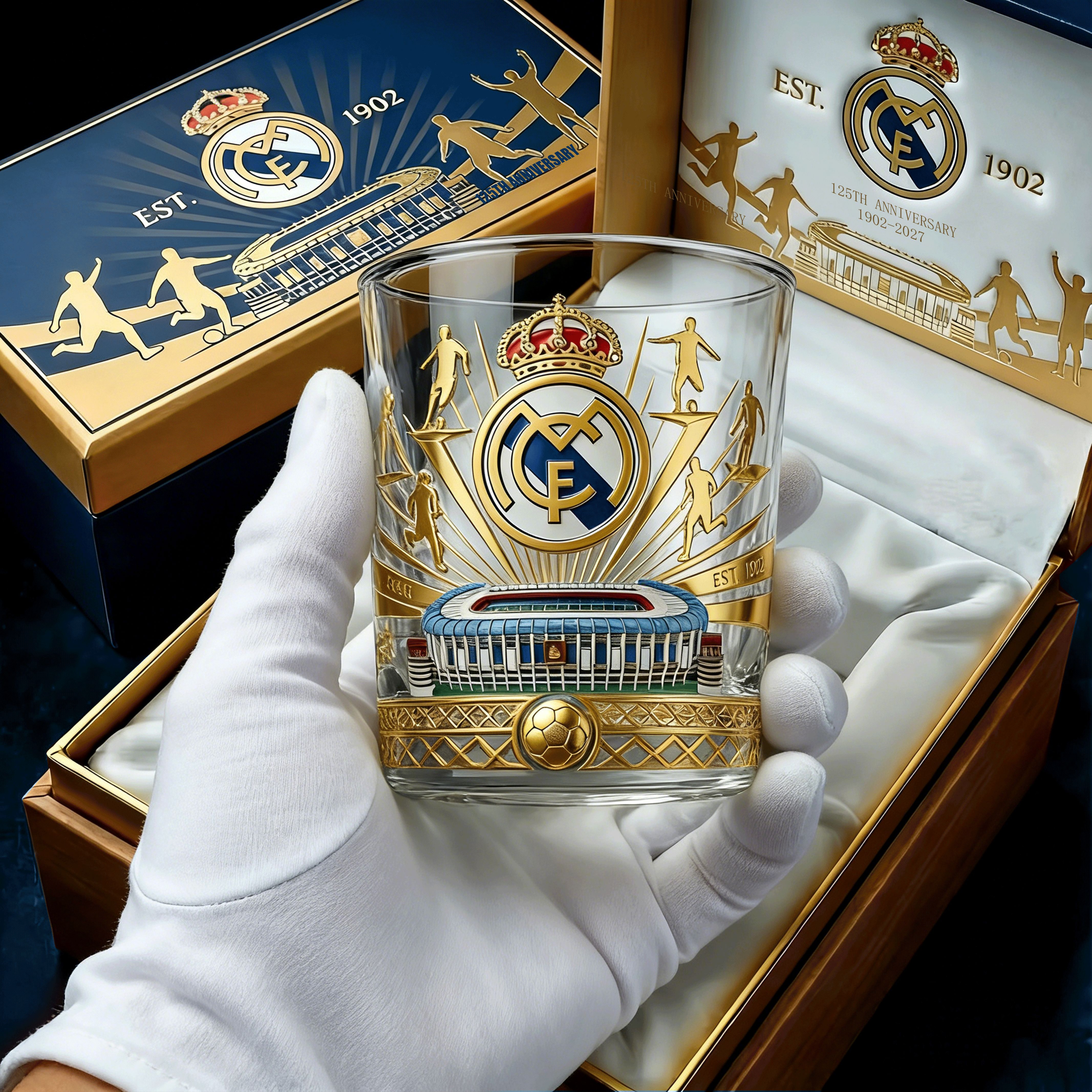 Real Madrid 125th Anniversary Commemorative Whiskey Glass