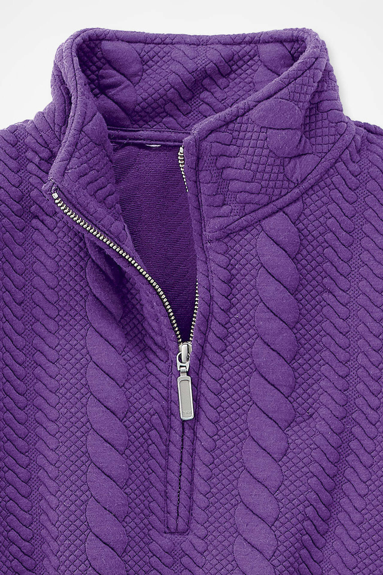 Cabled Quarter-Zip Sweatshirt